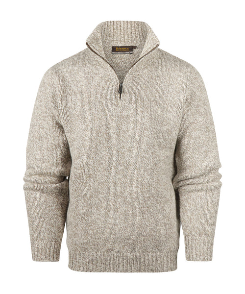 Fisherman Zip-up Sweater | Brown