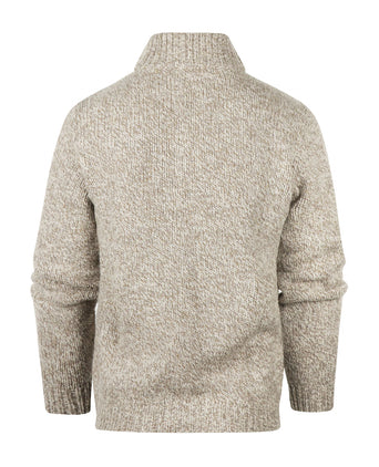 Fisherman Zip-up Sweater | Brown