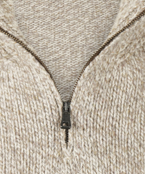 Fisherman Zip-up Sweater | Brown