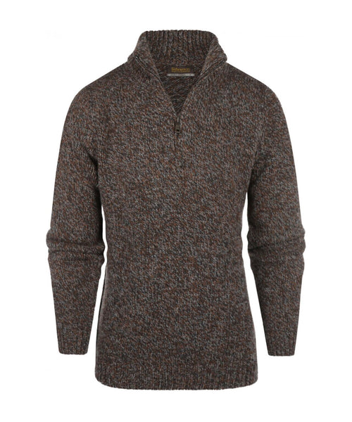 Fisherman Zip-up Sweater | Brown