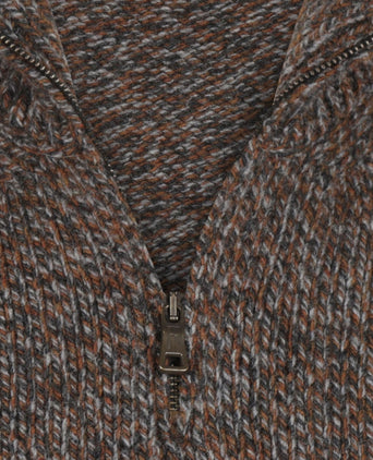 Fisherman Zip-up Sweater | Brown