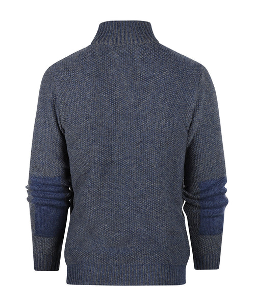 Pullover met rits | Denim Blauw
