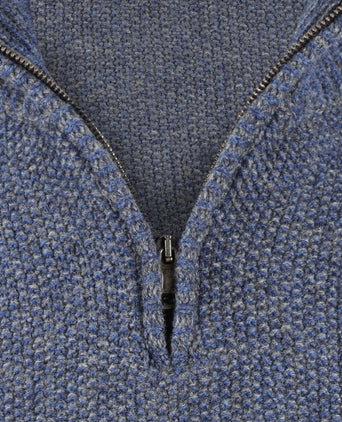 Zip-up sweater | Denim Blue