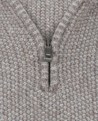 Sweater with zipper | Beige