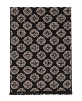 Viscose Sjaal met klassieke Print | Grijs