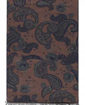 Viscose Sjaal met klassieke Print | Bruin