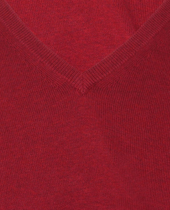 Pullover Cotton/Cashmere v-neck | Red