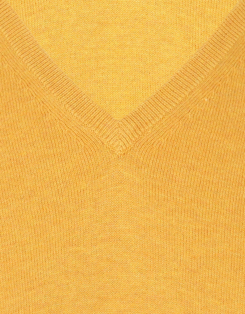 Pullover Cotton/Cashmere v-hals | Geel