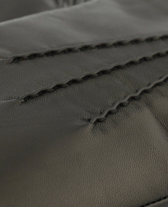 Leather mittens | Black