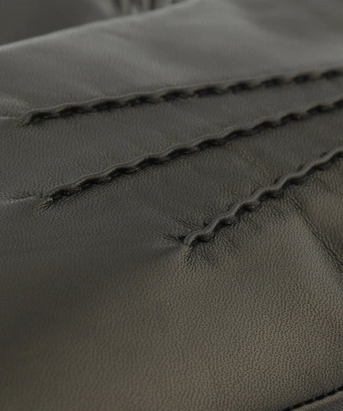 Leather mittens | Black