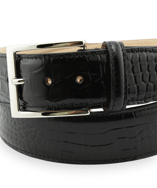 Belt Croco print | Black