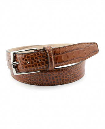 Belt Croco print | Brown