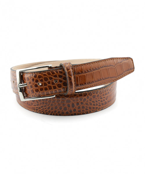 Belt Croco print | Brown