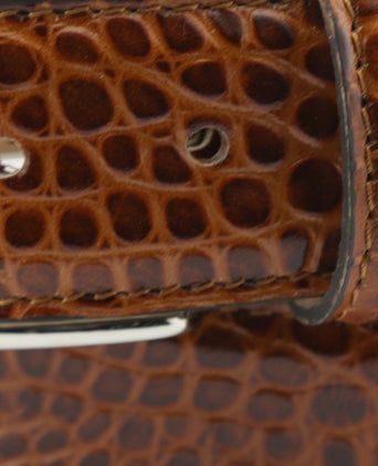 Belt Croco print | Brown