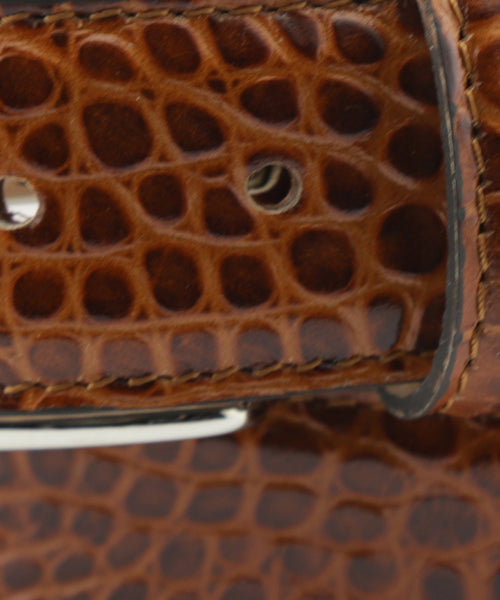 Belt Croco print | Brown