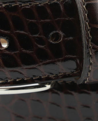 Belt Croco print | Brown