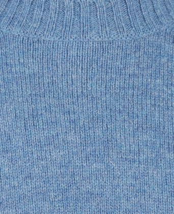 Alan Paine Shetland Crew Neck Pullover | Blue
