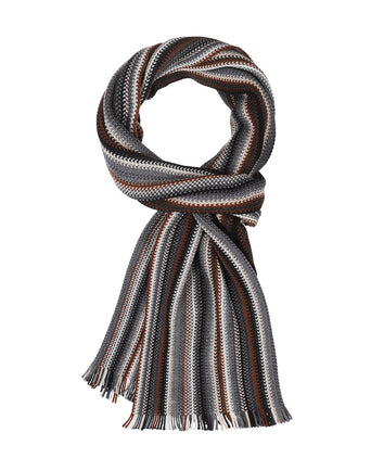 Sjaal wol gebreid 180x26 | Grijs