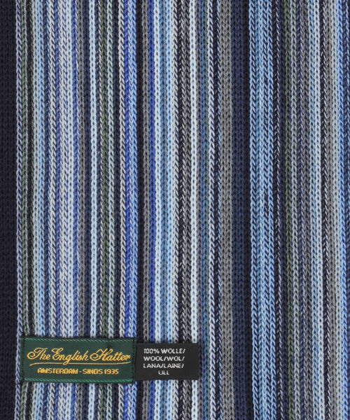 Sjaal wol gebreid 180x26 | Blauw