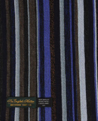 Scarf wool knitted 180x26 | Blue