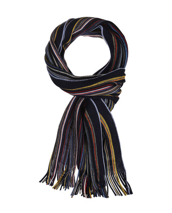 Scarf wool knitted 180x26 | Blue