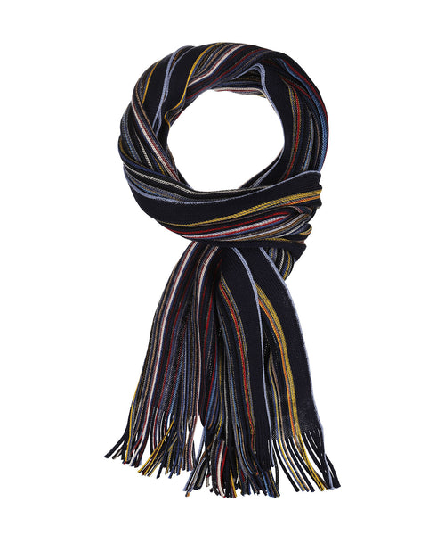 Scarf wool knitted 180x26 | Blue