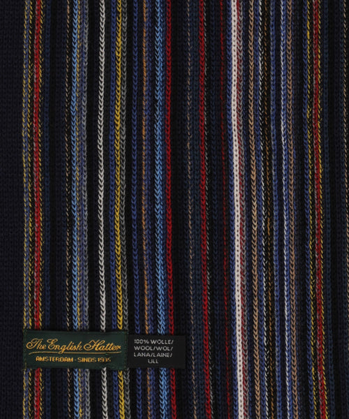 Scarf wool knitted 180x26 | Blue