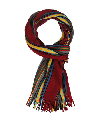 Scarf wool knitted 180x26 | Red