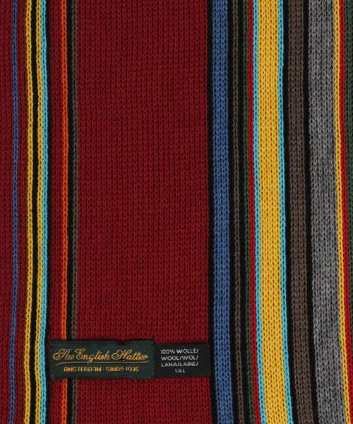 Scarf wool knitted 180x26 | Red