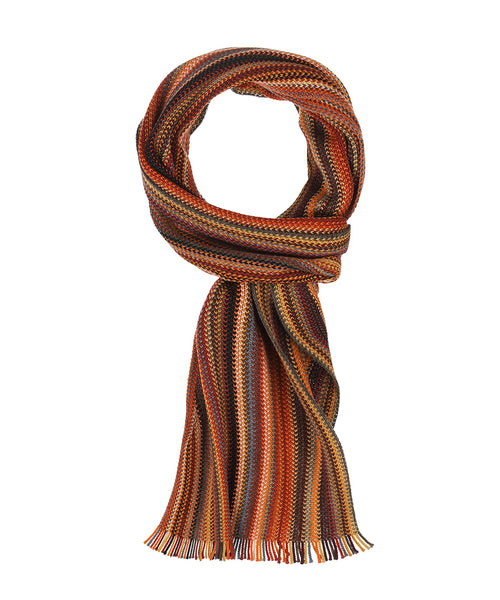 Scarf wool knitted 180x26 | Orange