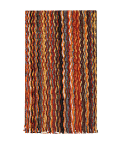 Scarf wool knitted 180x26 | Orange