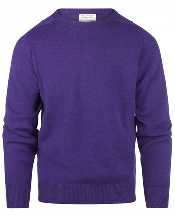 William Lockie Round Neck Lambswool Pullover | Jacaranda