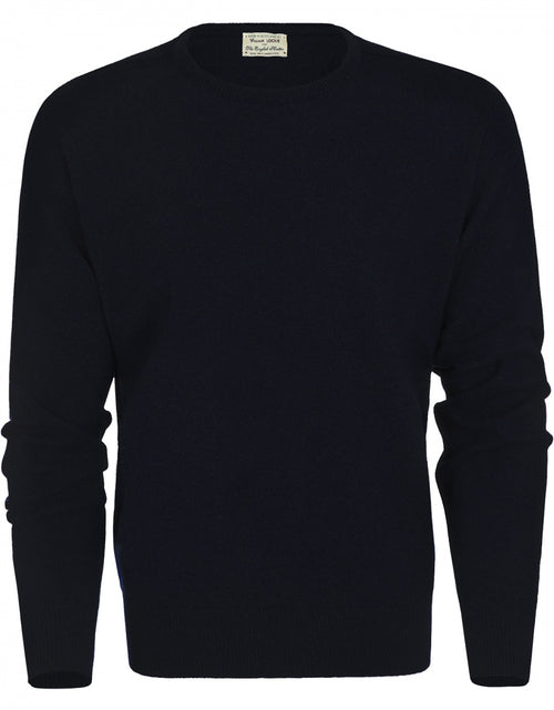 William Lockie Round Neck Lambswool Pullover | Navy