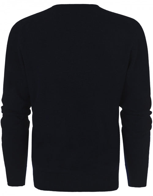 William Lockie Round Neck Lambswool Pullover | Navy