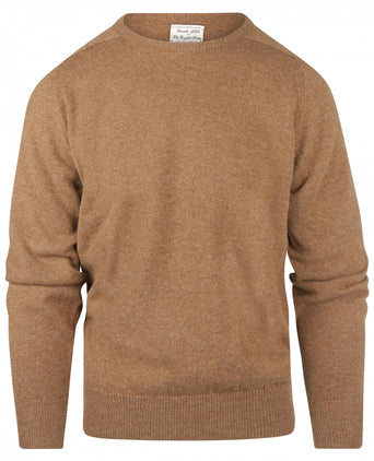 William Lockie Round Neck Lambswool Pullover | Driftwood