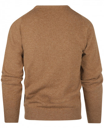 William Lockie Round Neck Lambswool Pullover | Driftwood