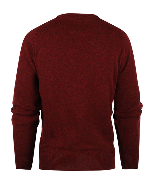 William Lockie Round Neck Lambswool Pullover | Red Velvet