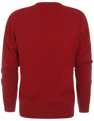 William Lockie Round Neck Lambswool Pullover | Poppy Melange William Lockie Round Neck Lambswool Pullover | Poppy Melange