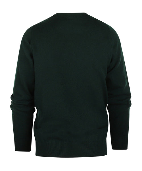 William Lockie Round Neck Lambswool Pullover | Tartan Green