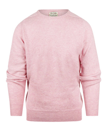 William Lockie Round Neck Lambswool Pullover | Pink