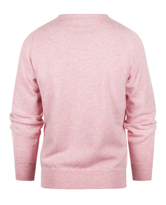 William Lockie Round Neck Lambswool Pullover | Pink