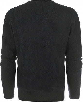 William Lockie V-hals Lamswol Pullover | Charcoal