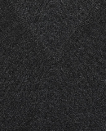 William Lockie V-hals Lamswol Pullover | Charcoal
