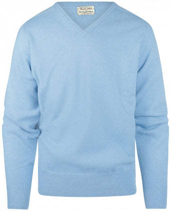 William Lockie V-neck Lambswool Pullover | BlueSky