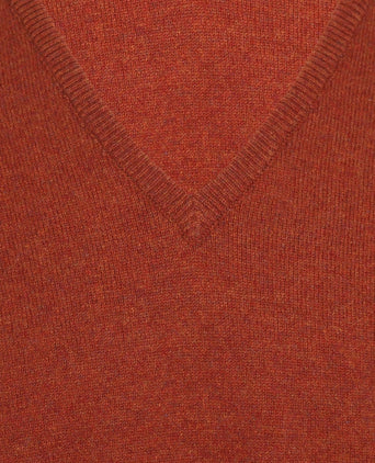 William Lockie V-neck Lambswool Pullover | Tiger