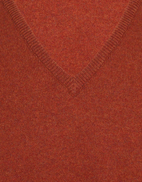 William Lockie V-neck Lambswool Pullover | Tiger
