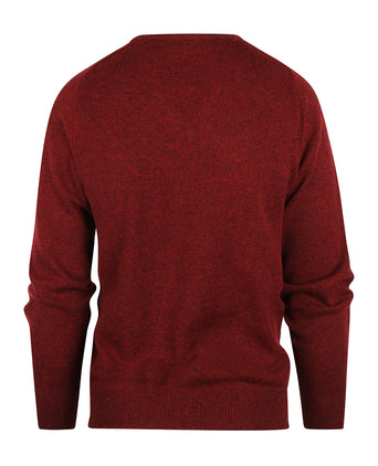 William Lockie V-neck Lambswool Pullover | Red Velvet