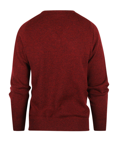 William Lockie V-neck Lambswool Pullover | Red Velvet