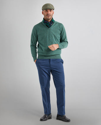 William Lockie V-hals Lamswol Pullover | Moorland