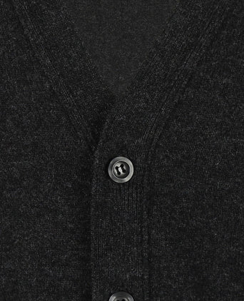 Button Vest Lambswool | Charcoal